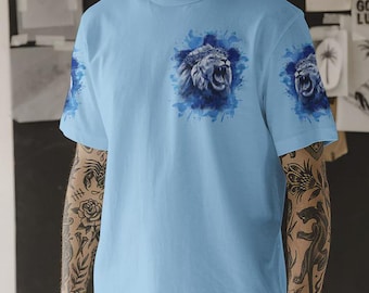 Camisa de hombre con estampado integral "Fe sobre el miedo"