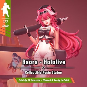 Raora - Holive, 3D-geprint verzamelbeeld van hars om te schilderen, Hololive-idool voor verzamelaars en VTuberfans