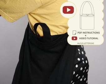 Nähanleitung für eine Schultertasche im Hobo-Stil (PDF + Video-Tutorial), anfängerfreundliche DIY-Anleitung für eine Alltagstasche