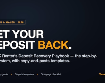 UK Renter's Deposit Recovery Playbook — Get Your Deposit Back (England & Wales)