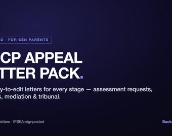 EHCP Appeal & Mediation Letter Pack — UK SEN | 10 Editable Letters + Deadline Timeline