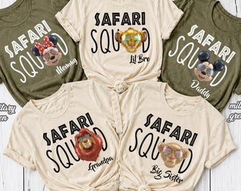 Disney Safari Squad, Maglietta Animal Kingdom, Maglietta per vacanze in famiglia, Abbinamento viaggio Disney, Top Top Topolino e Minnie, Maglietta per la famiglia Re Leone