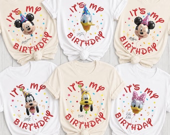 È il mio compleanno, maglietta di compleanno Disney, maglietta con palloncino di Topolino per il compleanno, magliette di compleanno per la famiglia Disney, magliette per le vacanze di compleanno a Disneyland