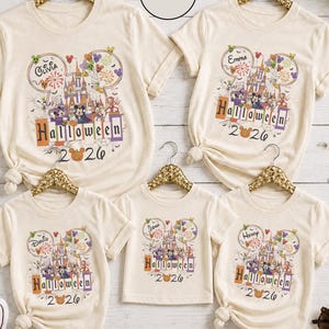 Custom Disney Halloween Shirt, Mickey Castle Halloween 2026 Tee, Personalized Disney Family Shirt, Disneyland Not So Scary Vacation Tee