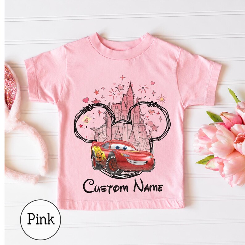 Benutzerdefinierte Disney Cars Shirt, Lightning McQueen Familie T-Shirt, Passender Disney Urlaub, Mickey Schloss, personalisierte Cars Geburtstag, Trip Shirts Bild 7