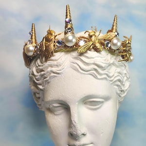 Gold Insect Crown: Boho Bug Goddess Headpiece