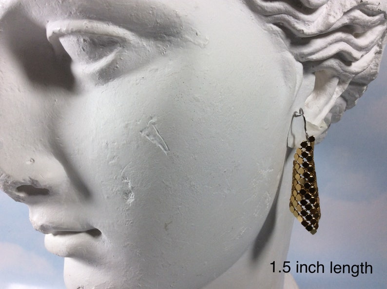Gold Disco Hypoallergenic earrings, 70s disco earrings, Gold disco earrings, 1970s earrings, gold dangle earring, disco ball earrings, retro image 7