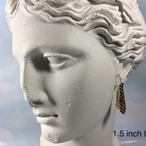 Gold Disco Hypoallergenic earrings, 70s disco earrings, Gold disco earrings, 1970s earrings, gold dangle earring, disco ball earrings, retro image 9