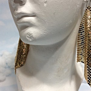 Gold Disco Hypoallergenic earrings, 70s disco earrings, Gold disco earrings, 1970s earrings, gold dangle earring, disco ball earrings, retro image 10