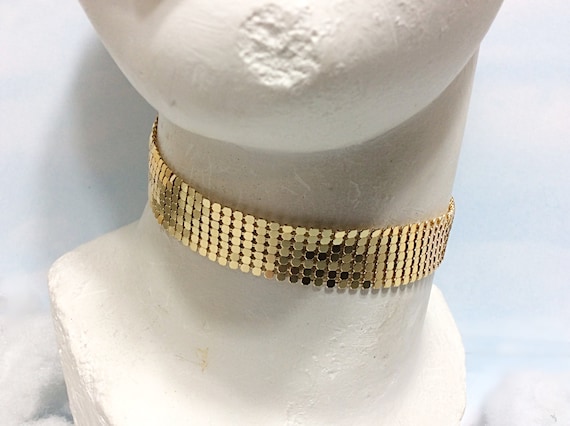 Gold Metal Mesh Disco Choker, 1970s Party Necklace - Etsy