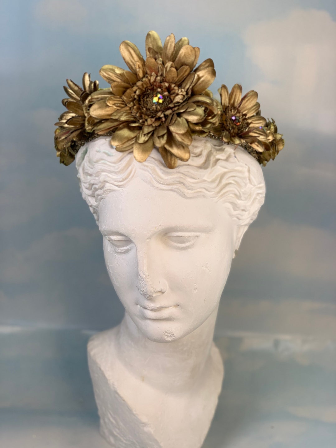 Ethereal Golden Blossom Crown main image 1