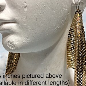 Gold Disco Hypoallergenic earrings, 70s disco earrings, Gold disco earrings, 1970s earrings, gold dangle earring, disco ball earrings, retro image 5