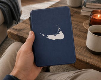 Minimal Nantucket Silhouette Kindle Case | Navy eReader Cover