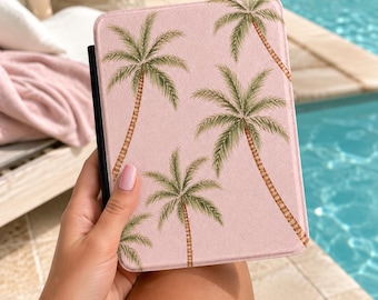 Tropical Palm Pattern Kindle Case | Pink Palm Trees E-Reader Cover