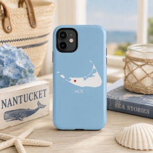 Nantucket Map Phone Case | Coastal ACK Island Protection (iPhone 17 Series)