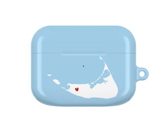 Nantucket Island Map AirPod Case | Blue ACK Heart