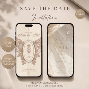 Champagne Save The Date Video | Animated Wedding Invitation | Editable Canva Wedding Invitation | Instant Download