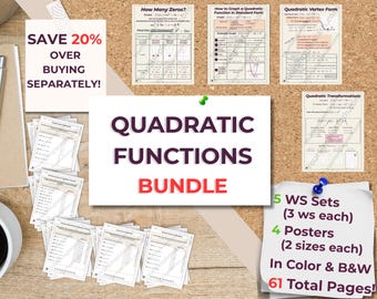 Algebra 1 Quadratic Functions BUNDLE