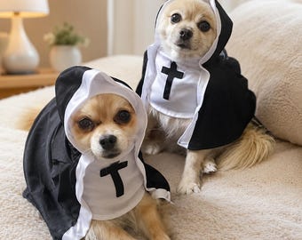 Pet Halloween Costume Hooded Robe | Dog Cat Dress-Up Outfit | Character Costume for Small Dogs Cats | Party Photo Shoot