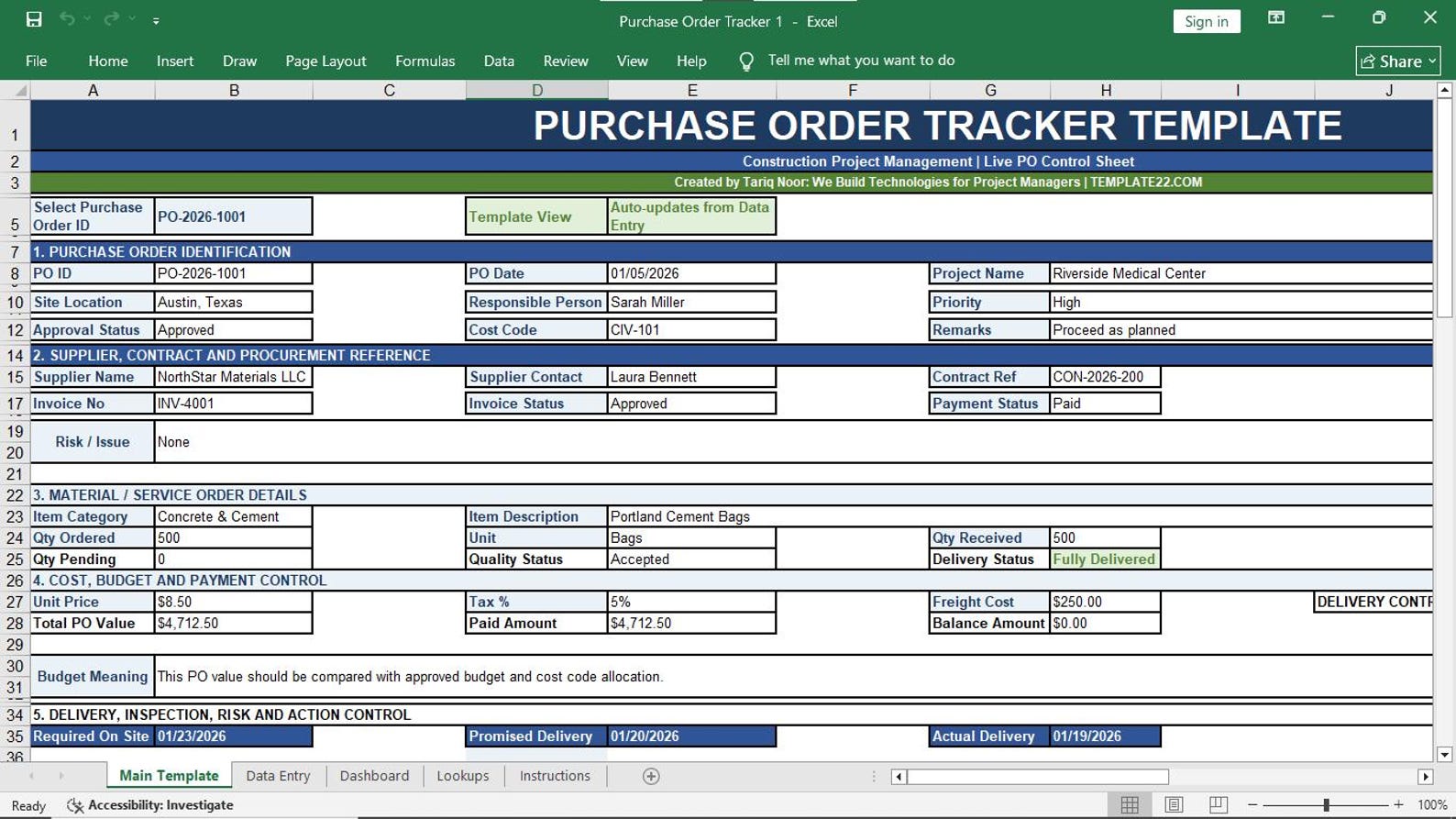 Purchase Order Tracker