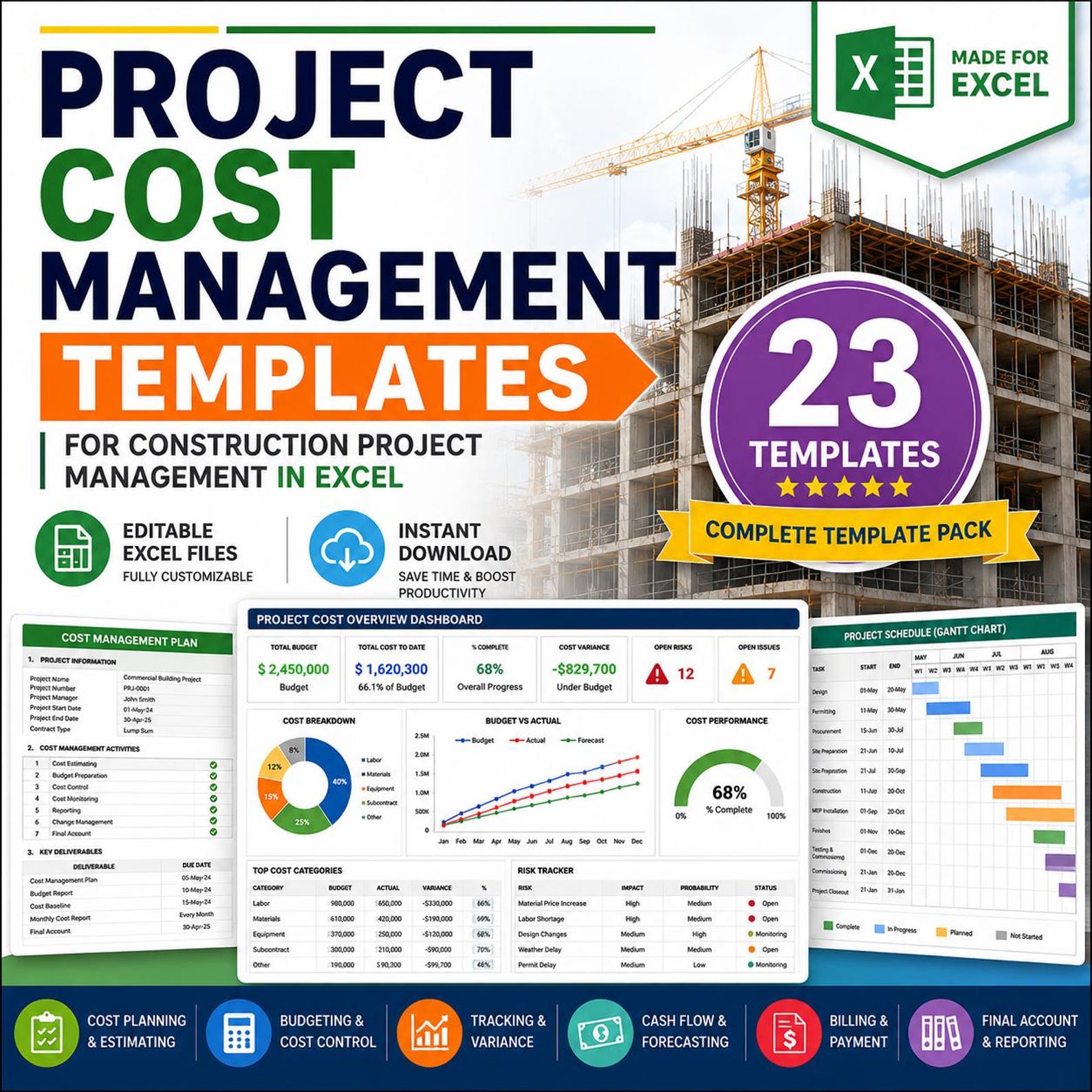 Project Cost Management Templates in Excel