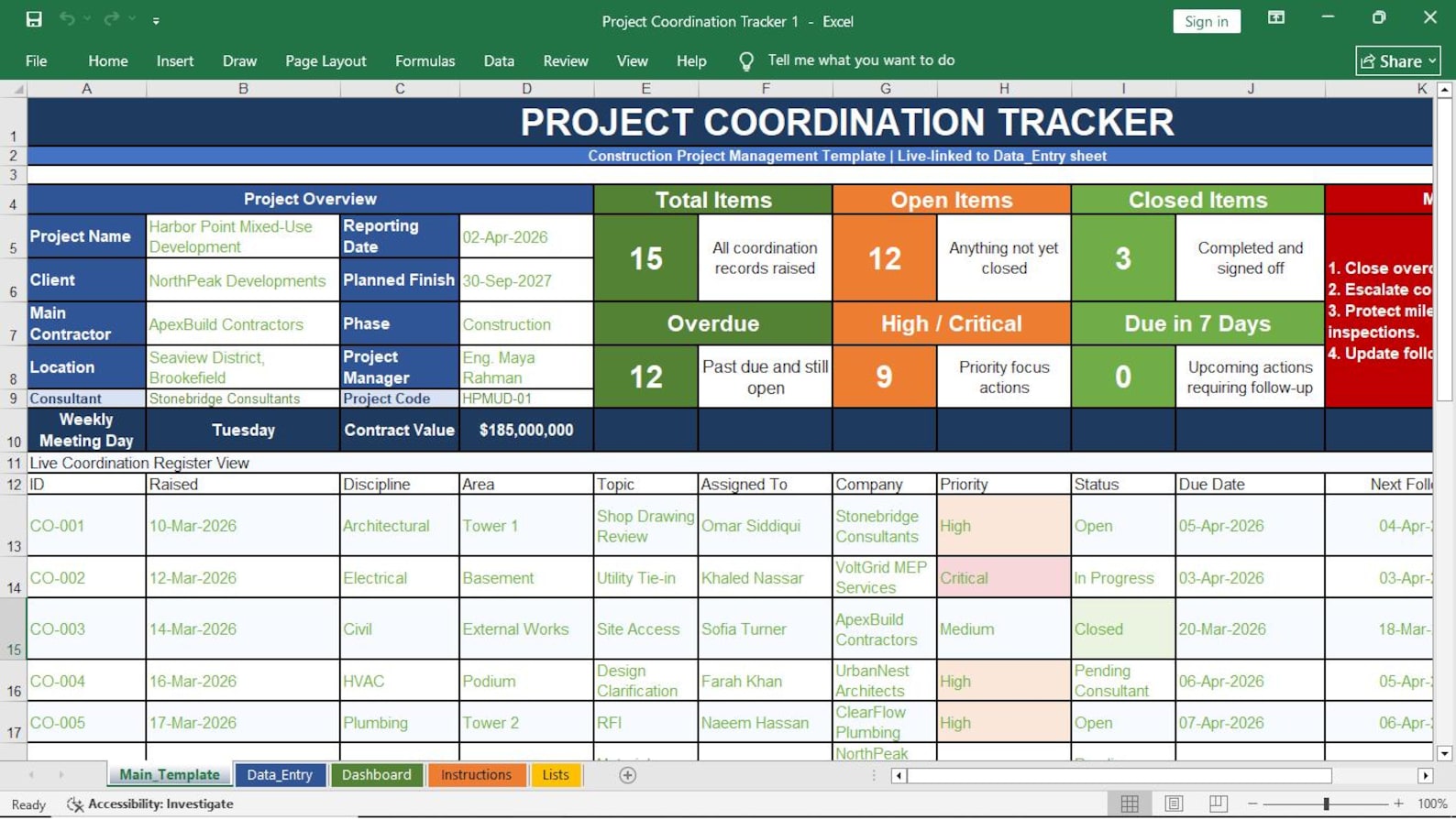Project Coordination Tracker