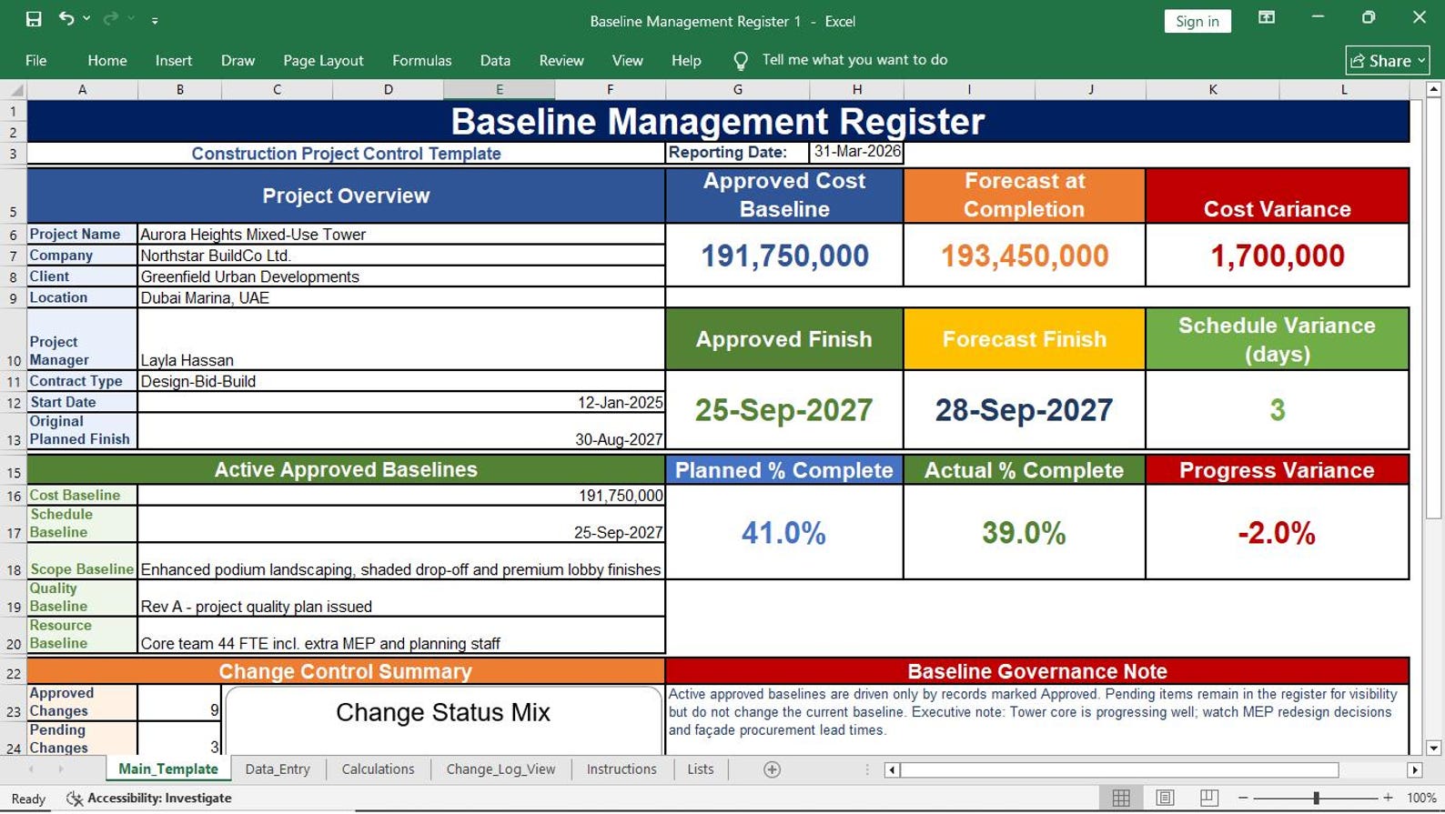 Baseline Management Register