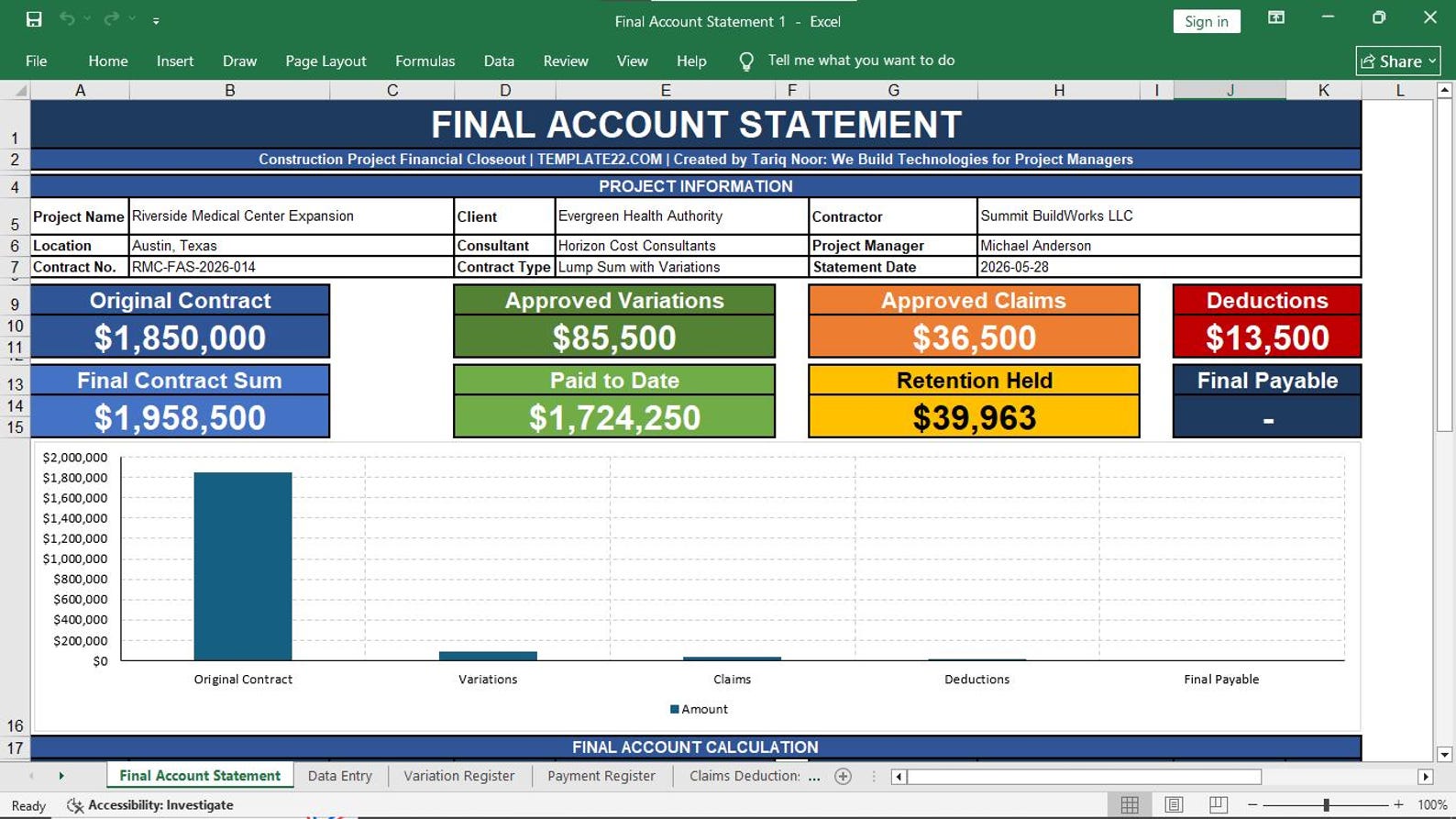 Final Account Statement Template