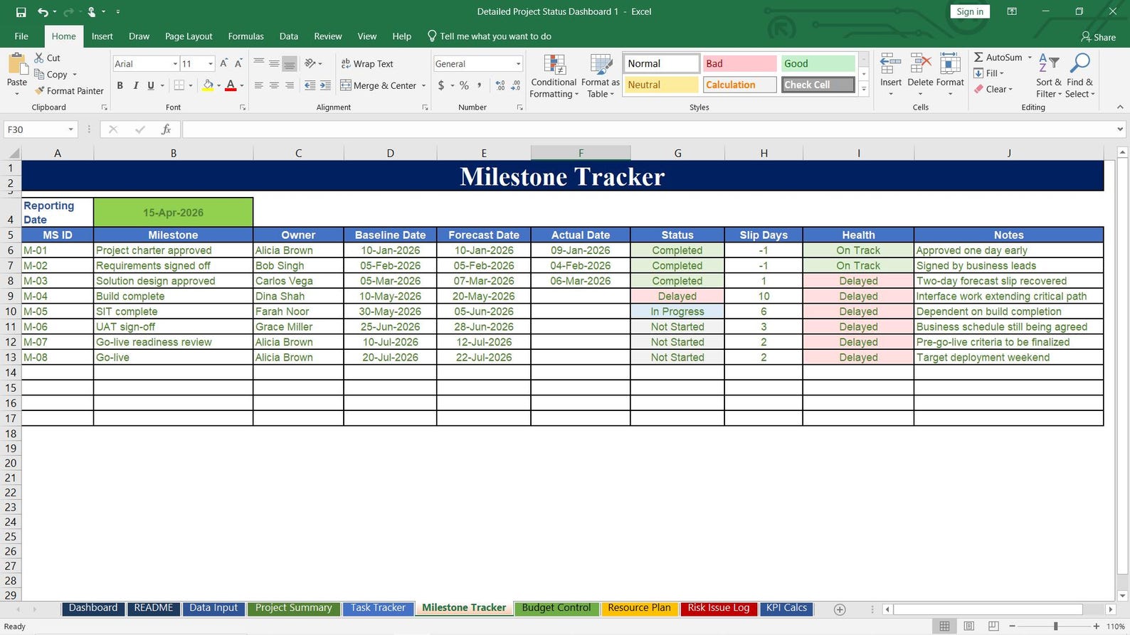 Milestone Tracker Preview