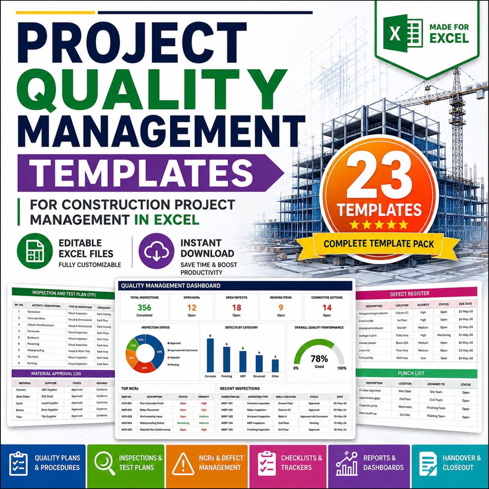 Project Quality Management Templates in Excel