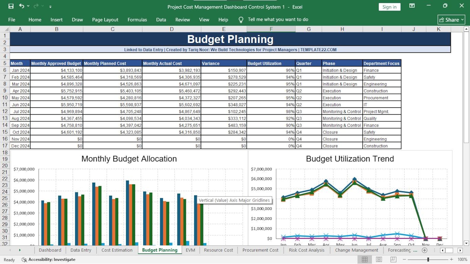 Budget Planning Sheet Preview