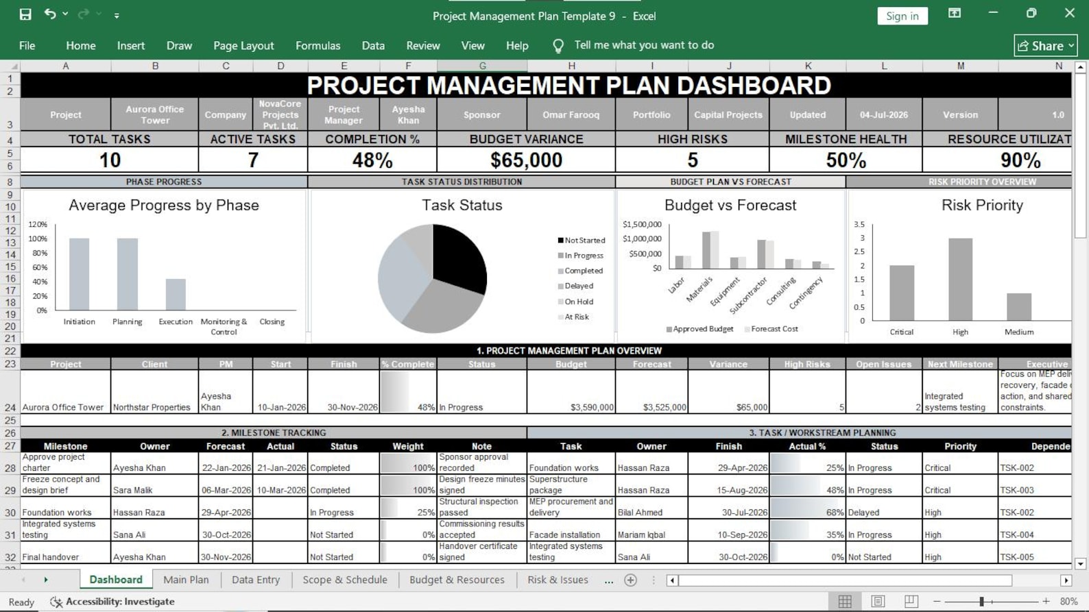 Project Management Template Preview 03