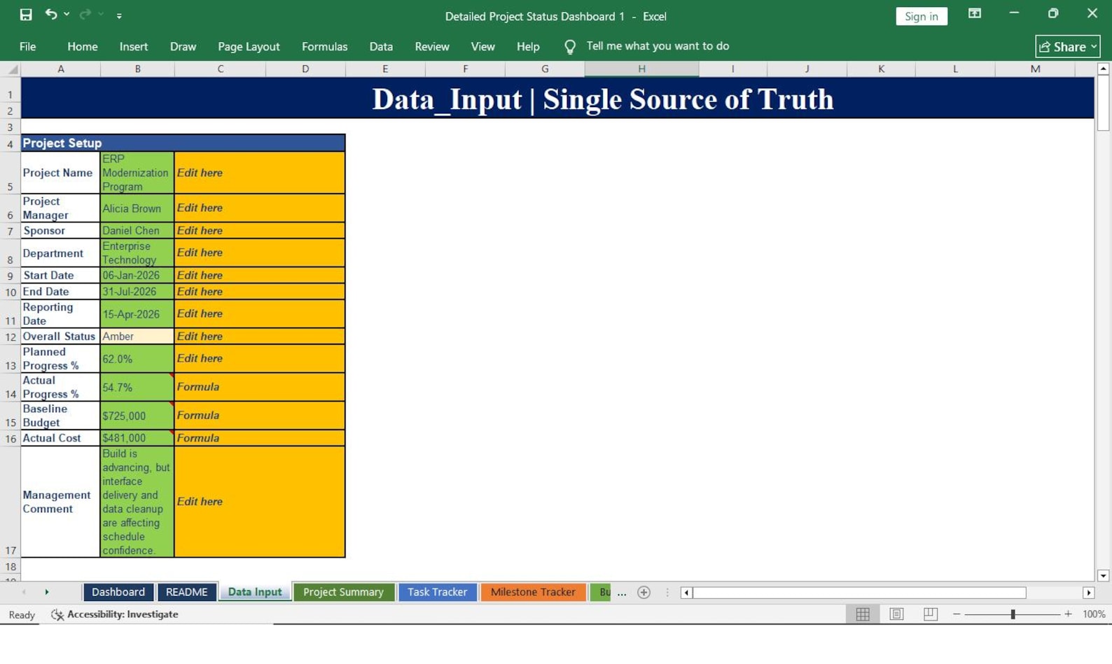 Data Input Preview