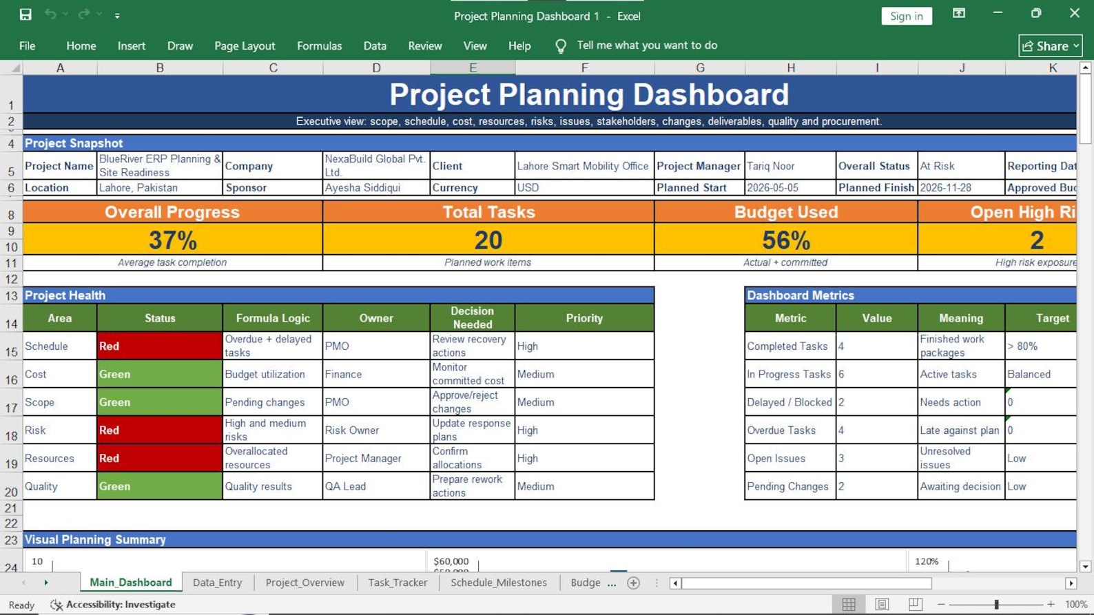 Project Planning Dashboard Preview 16