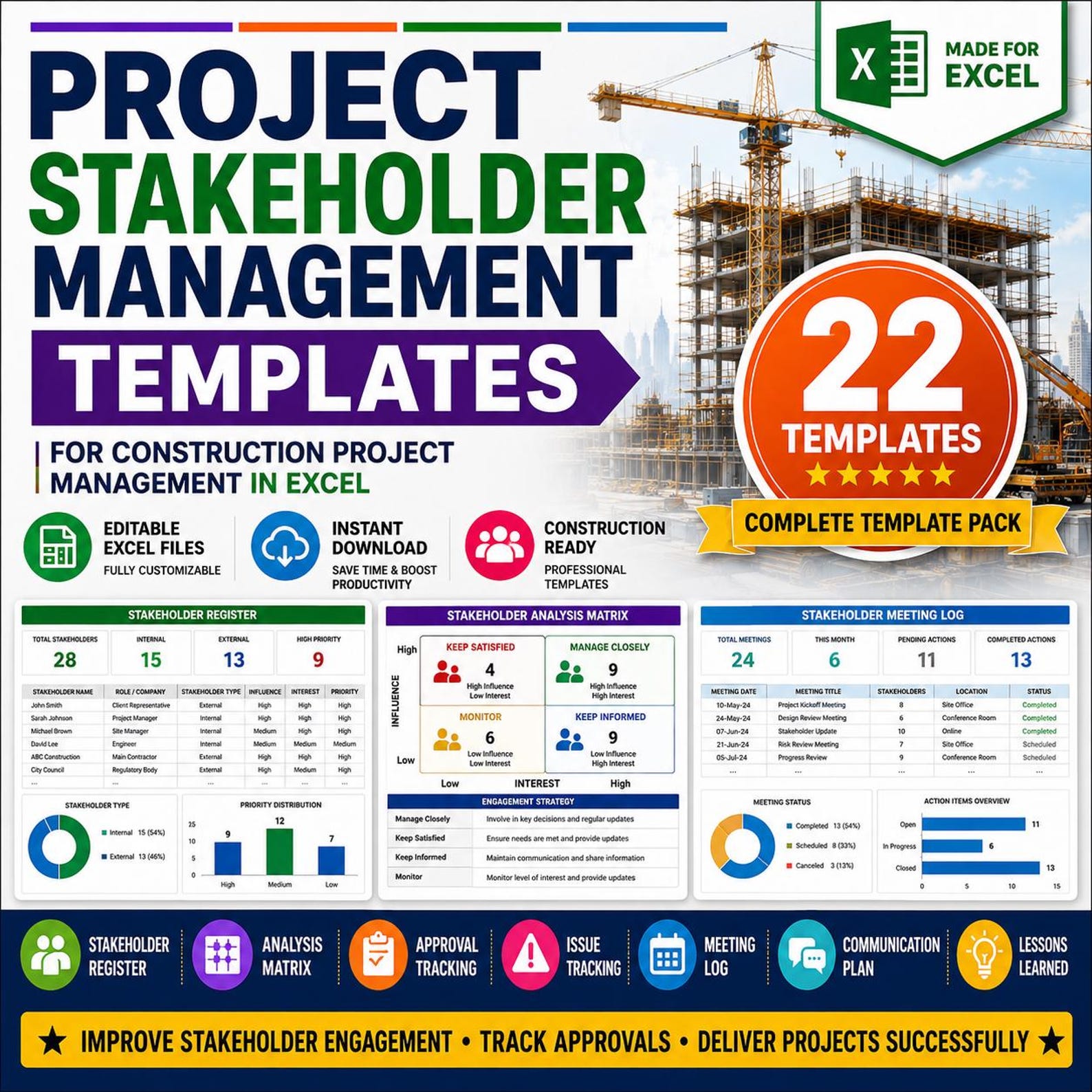 Project Stakeholder Management Templates in Excel