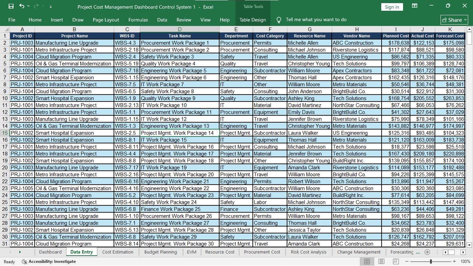 Data Entry Sheet Preview