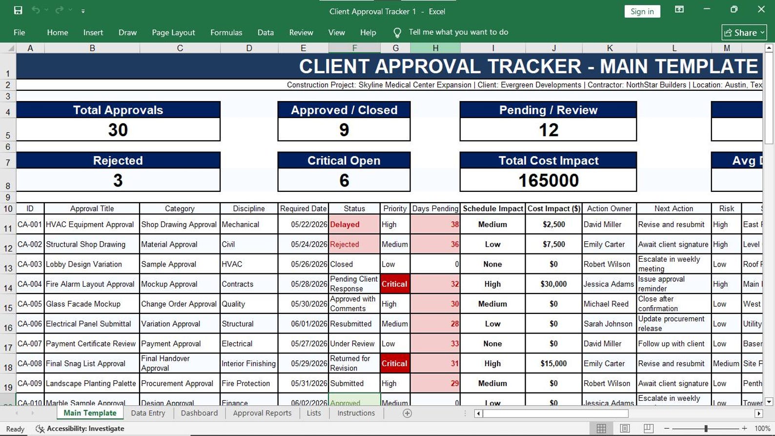 Client Approval Tracker