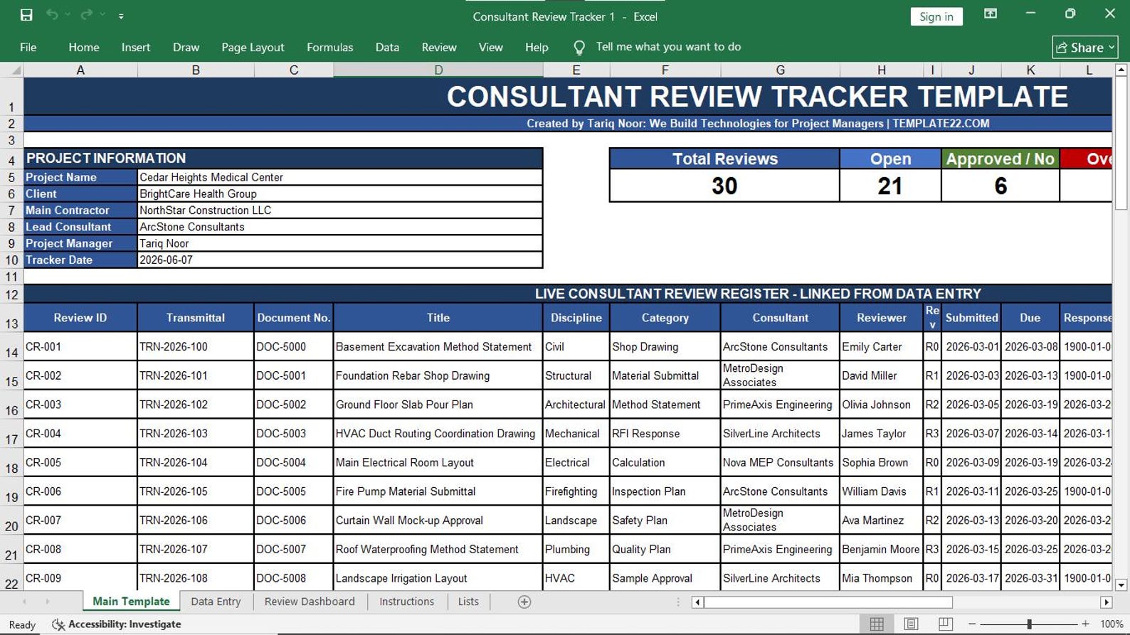 Consultant Review Tracker
