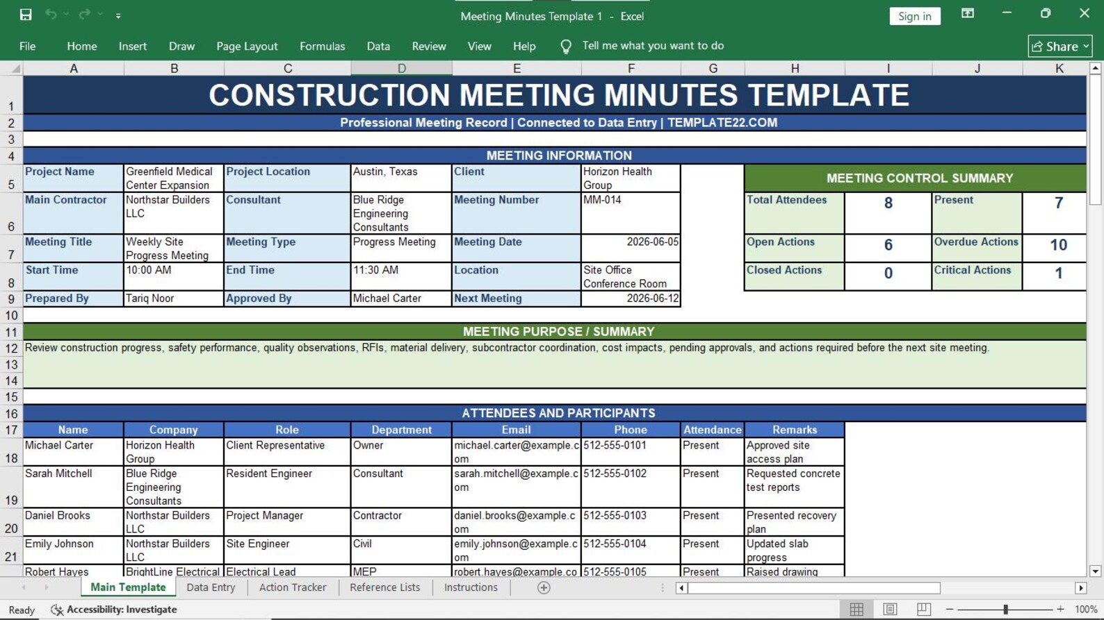 Meeting Minutes Template