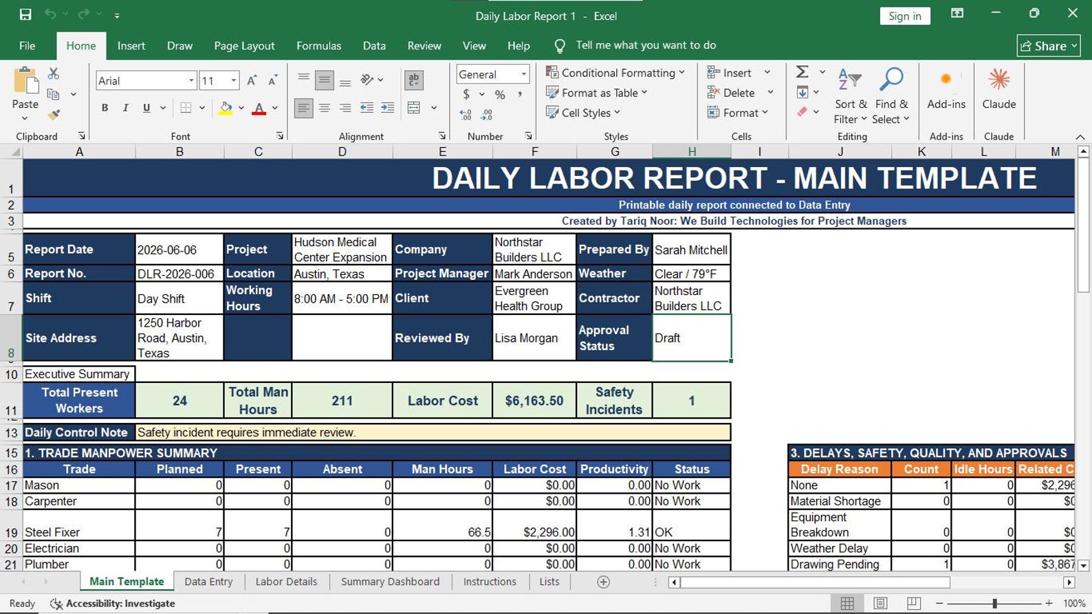 Daily Labor Report