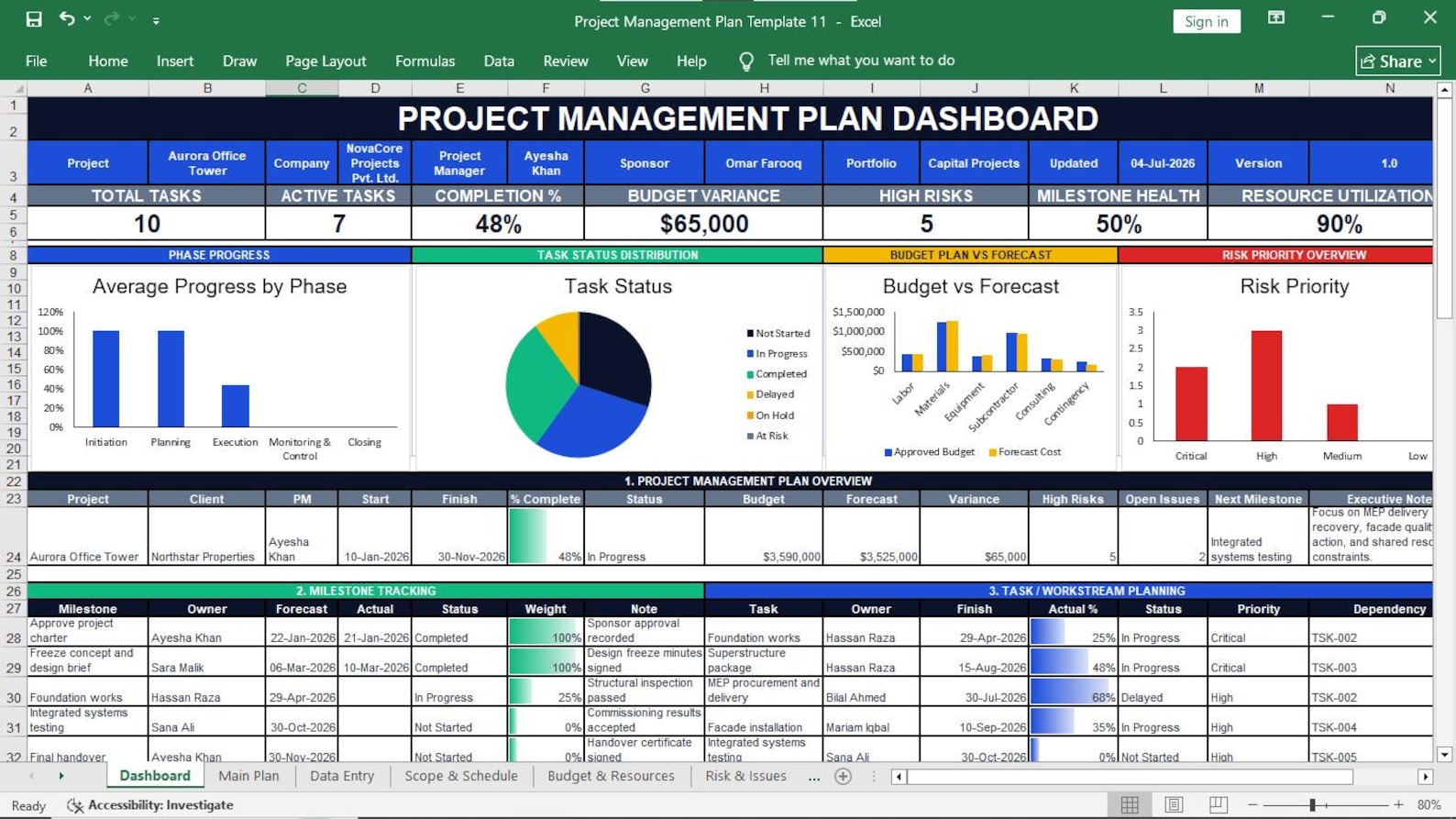 Project Management Template Preview 01