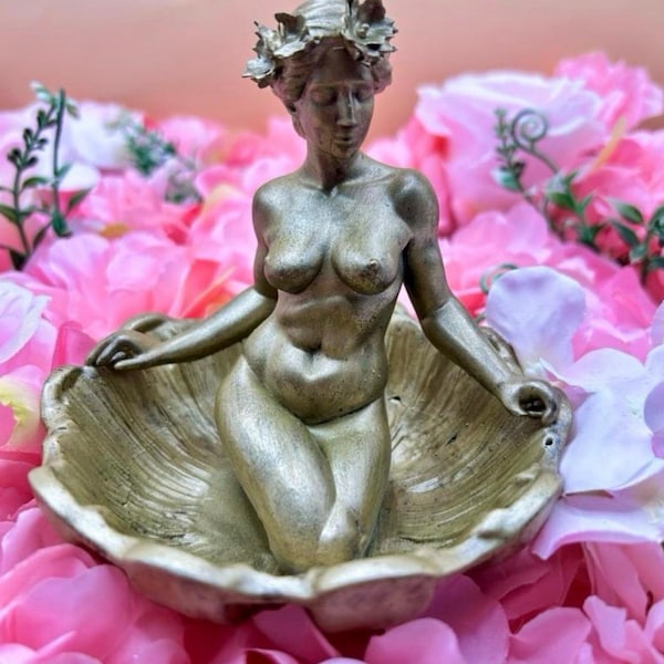 Cuenco de resina con la imagen de Afrodita para ofrendas – Estatua para brujería, decoración de altar pagano
