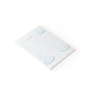 Cloud To-Do List Notepad | Smiling Clouds, Stars, Stationery Pad
