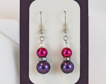 Glass Pearl Dangle Earrings