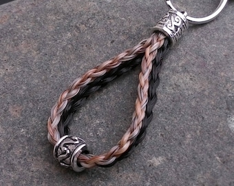 Large Horseshoe Keychain  Customized Horsehair Jewelry