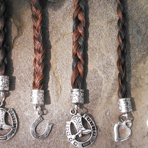 Custom Horse Hair Key Chain Choose Charm Heart Horse Etsy