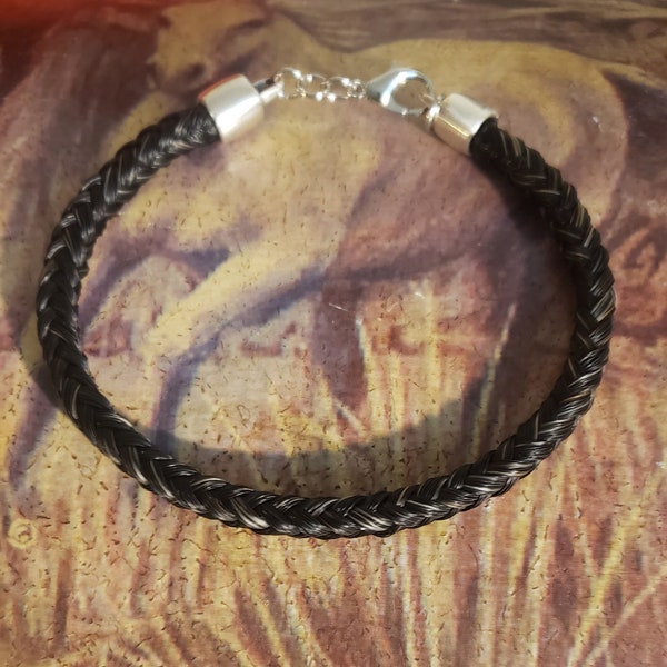 Custom Horse Hair Bracelet - Horse Hair Braided around Leather - horse hair jewelry pet memorial keepsake Please Read Full Description