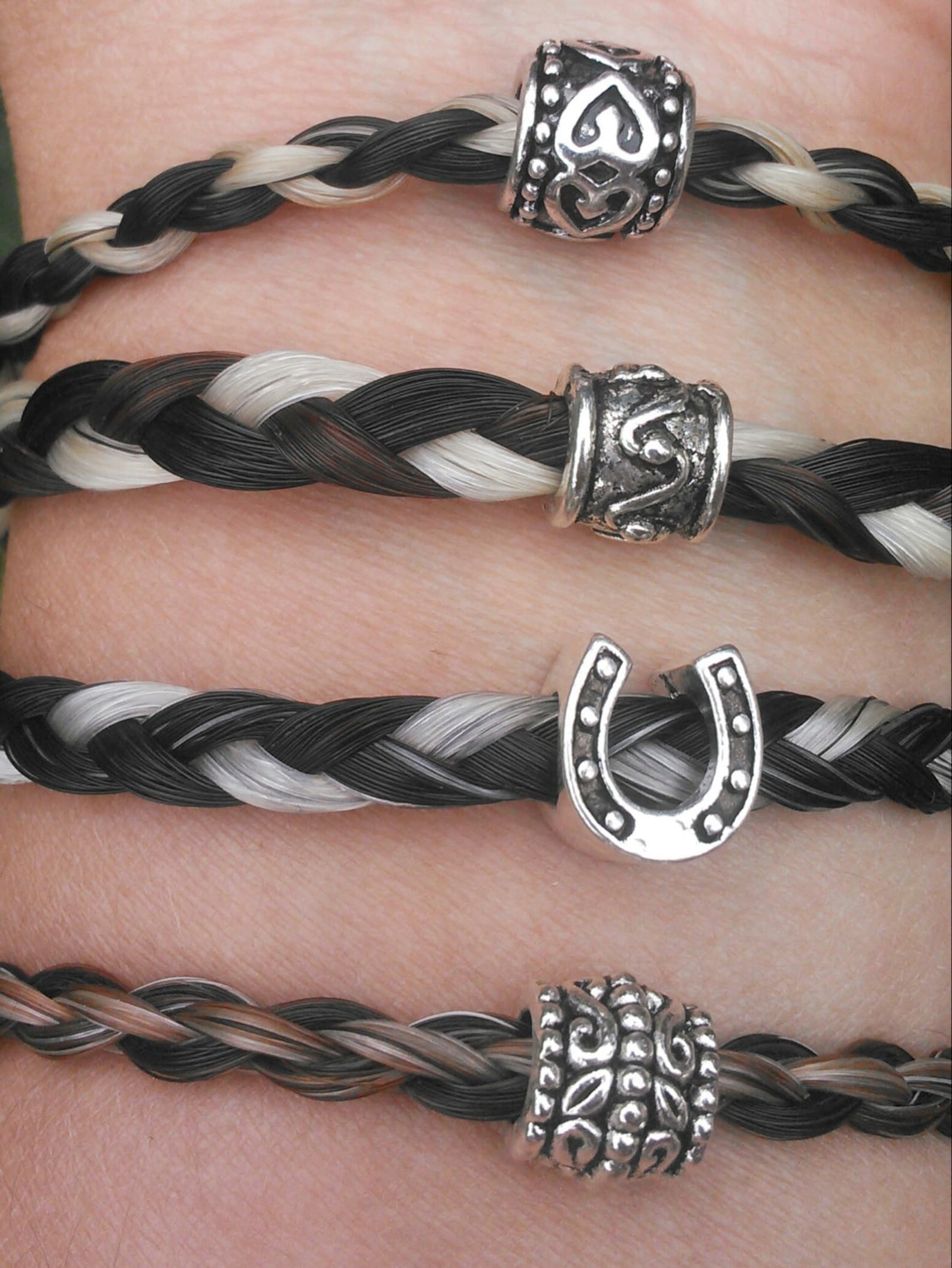 Choose Beadcustom Double Loop Braided Horse Hair Key Chain Etsy