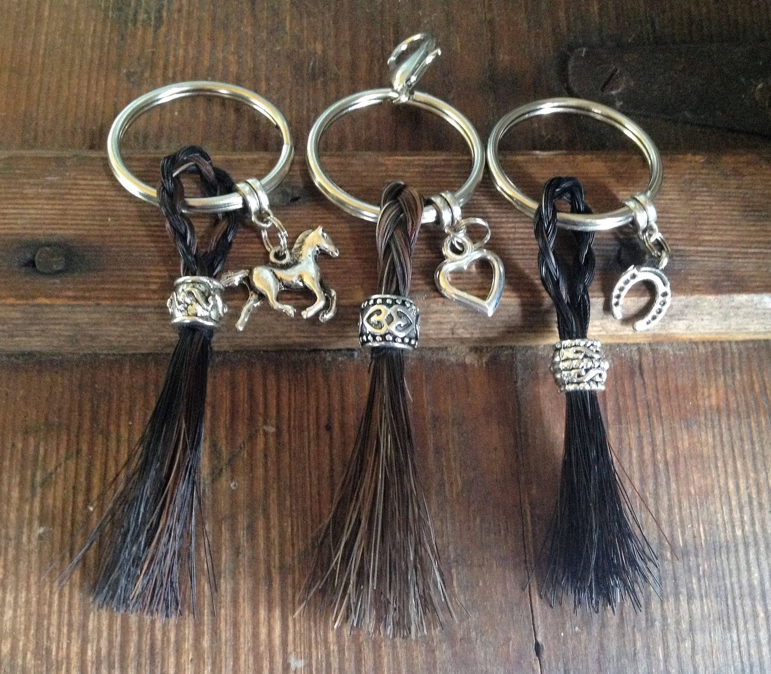 Choose Bead/charm Horse Hair Braided Tassel Key Ring Key Chain Etsy