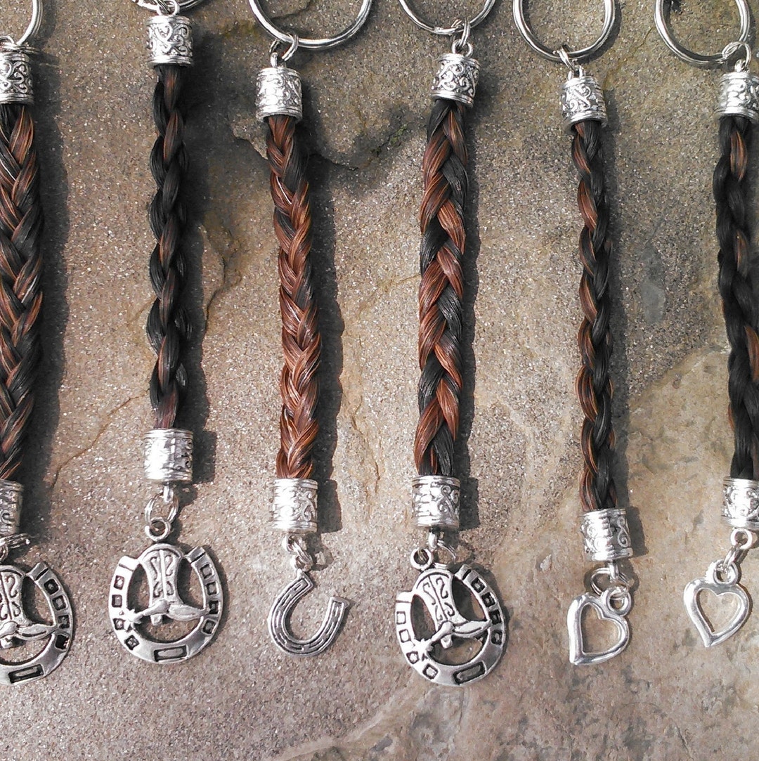 Custom Horse Hair Key Chain Choose Charm Heart Horse Etsy